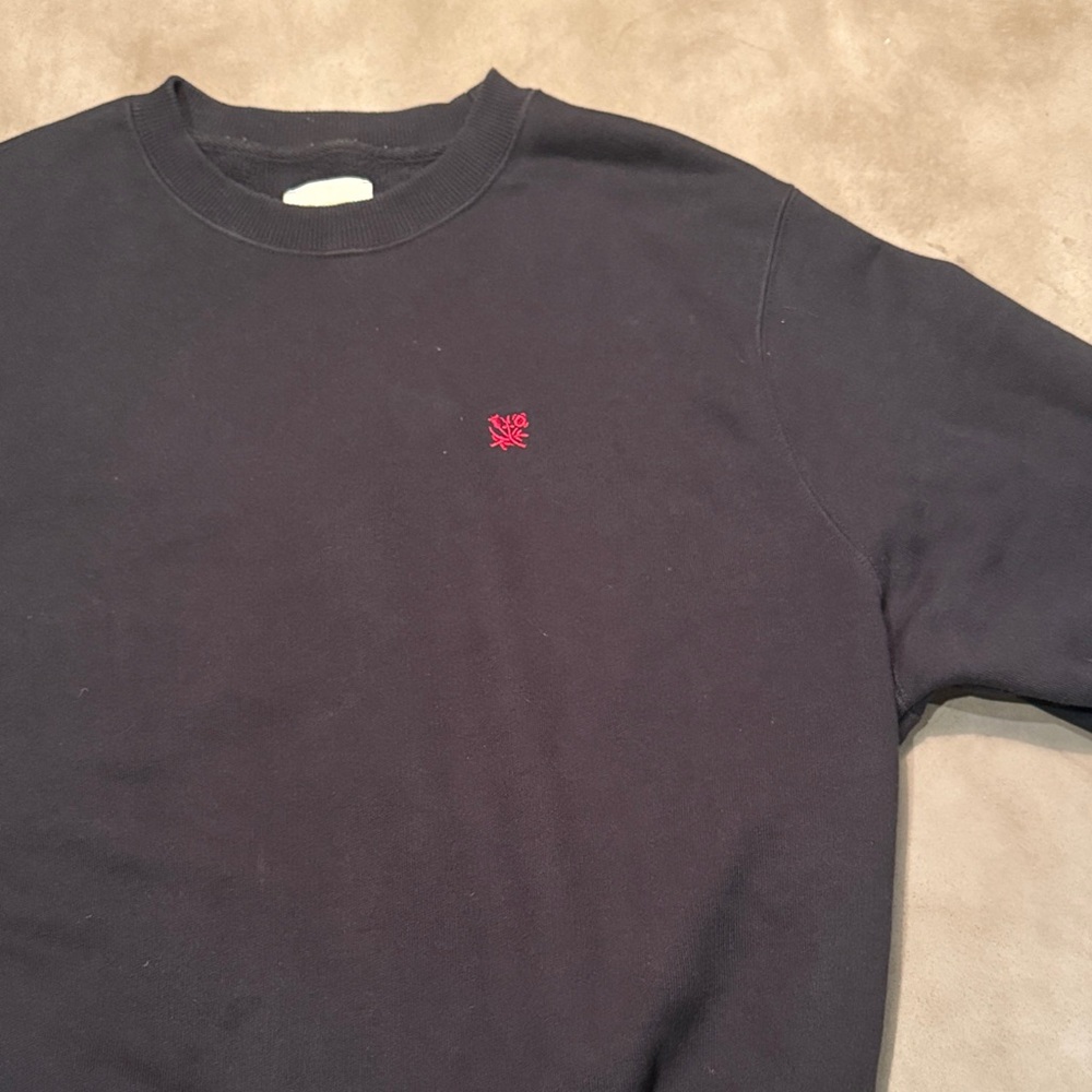 Aime Leon Dore Black Crewneck Sweater with Red logo
